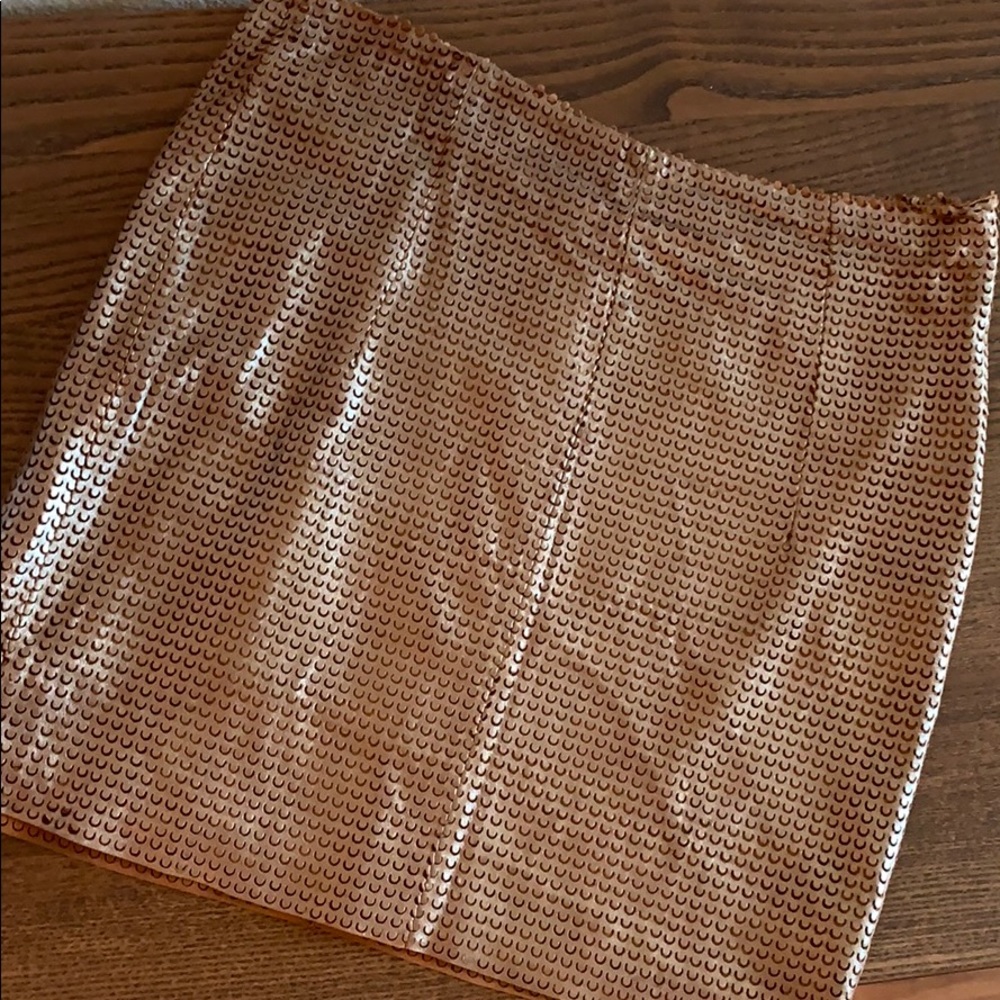 French designer leather design mini skirt